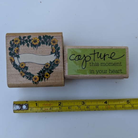 Floral Heart and Sentiment Rubber Stamps - Picture 6 of 7